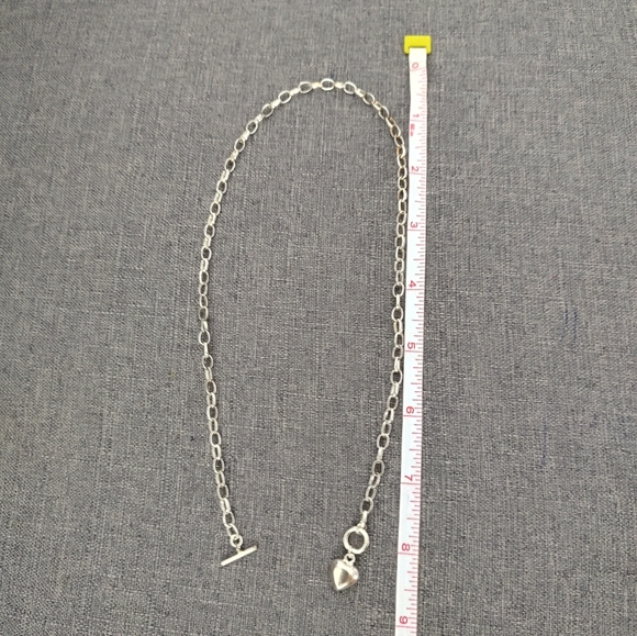 Elegant silver chain heart necklace s925 - Picture 10 of 12